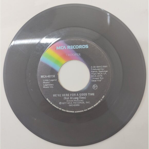 Trooper We’re Here for a Good Time 7" 45 Vinyl Single MCA MCA-40738 - Picture 2 of 5